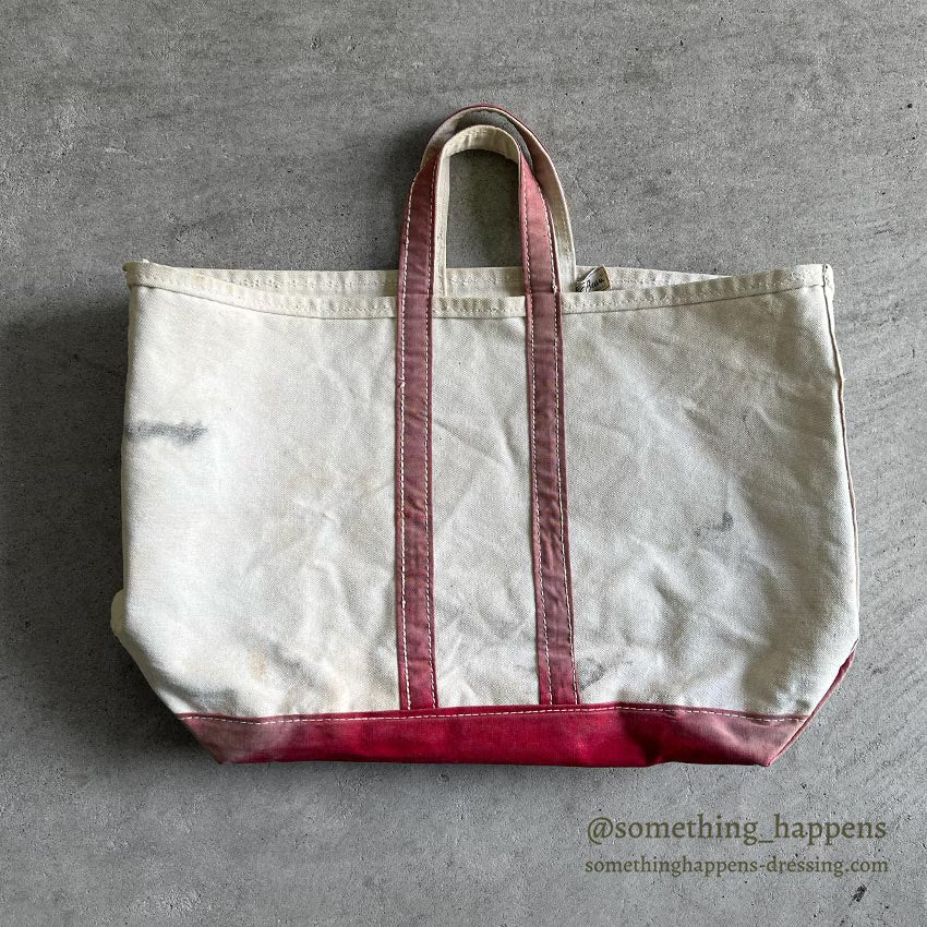 1970s LL Bean Boat and Tote, faded, with cursive tag...