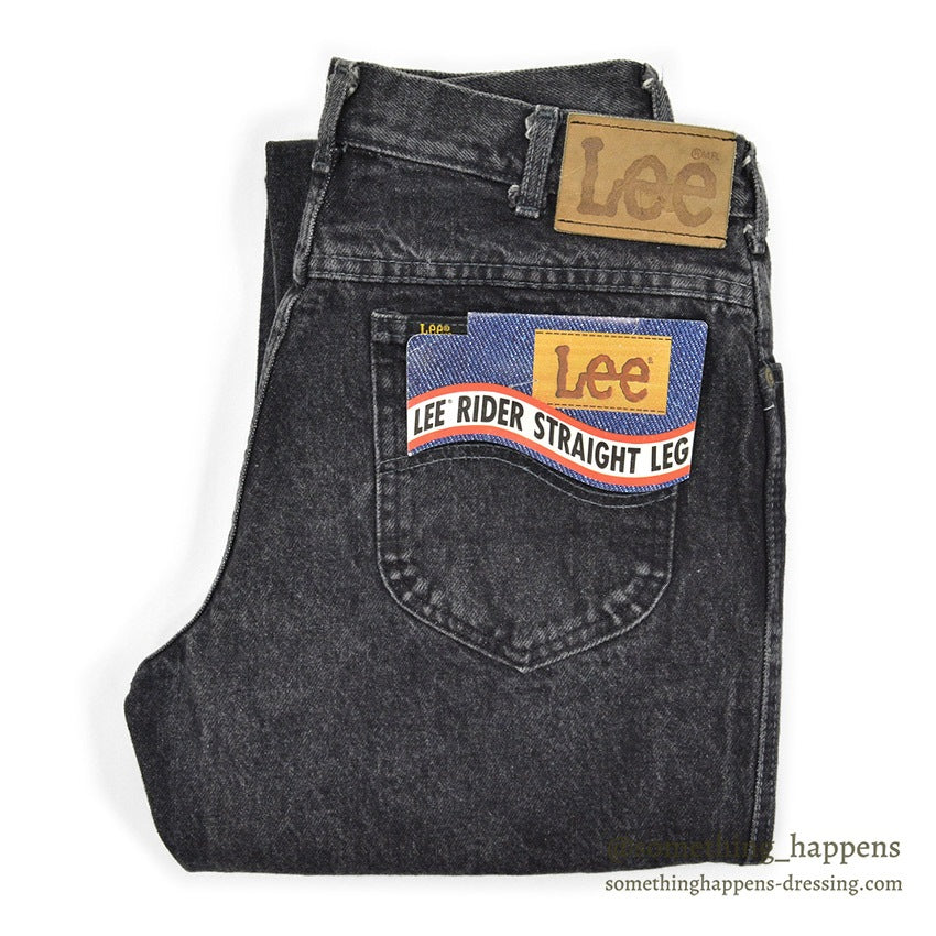 1980's Lee 200 BLACK DENIM PANTS...W33/L30