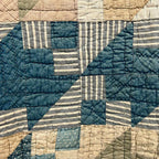 ANTIQUE CALICO PATCHWORK QUILT... 193cm/176cm