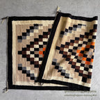 1940's~ NAVAJO RUG DOUBLE DIAMONDS PATTERN ... 145cm/78cm