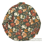 1980's BANANA REPUBLIC SAFARI & TRAVEL DOG ​​PRINT SHIRT...L