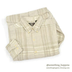 1990's DEADSTOCK STRUCTURE BEIGE PLAID LINEN SHIRT...L