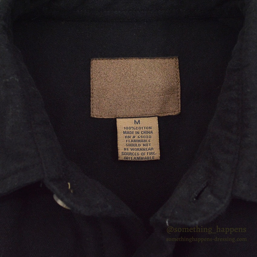 1990's COLD STORAGE BLACK CHAMOIS CLOTH SHIRT ... M