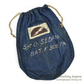 1910's USARMY WW1 ERA BLUE DENIM BARRACKS BAG HAND PAINT...
