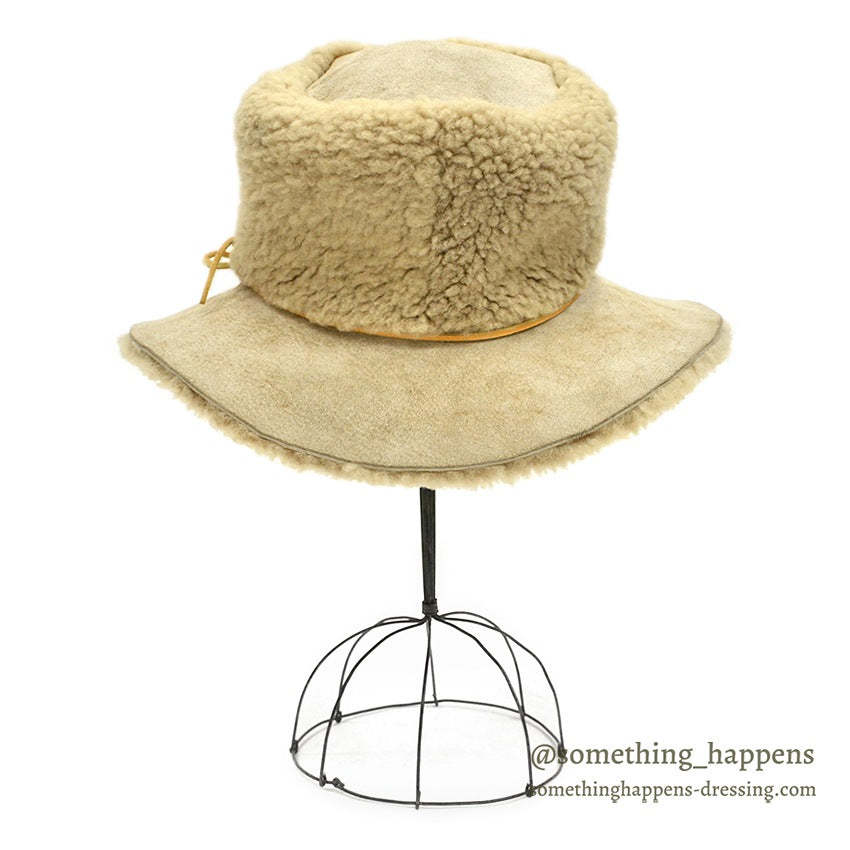 1980's~ BICK HAND MADE SHEARLING HAT...L