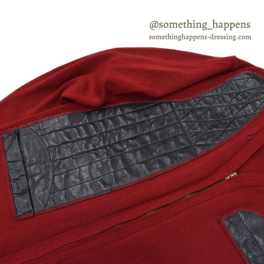 1960's PAUL GRAF SHOOTING ZIP UP WOOL CARDIGAN DARK RED... 44