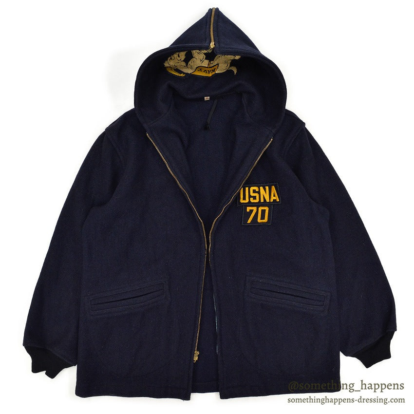 1960's USNAVAL ACADEMY CADET COAT WITH FLOCKY PATCH... M