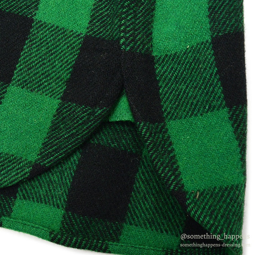 1950's KING KOLE GREEN/BLACK WOOL SHIRT UNUSUAL...
