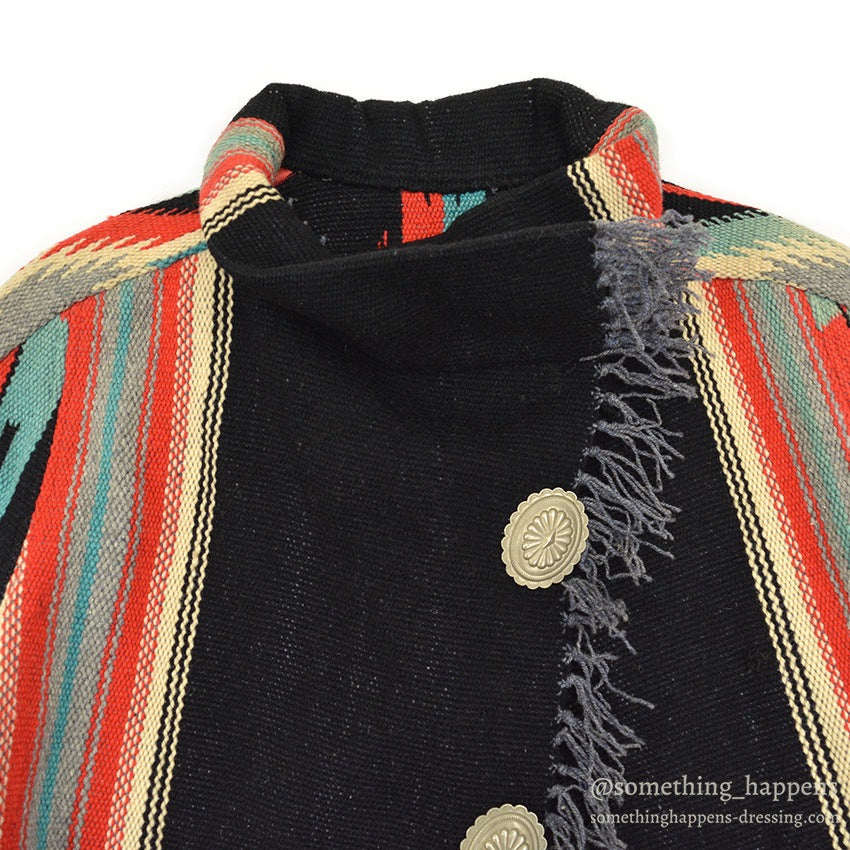 ~1940's CHIMAYO BLANKET JACKET BLACK...