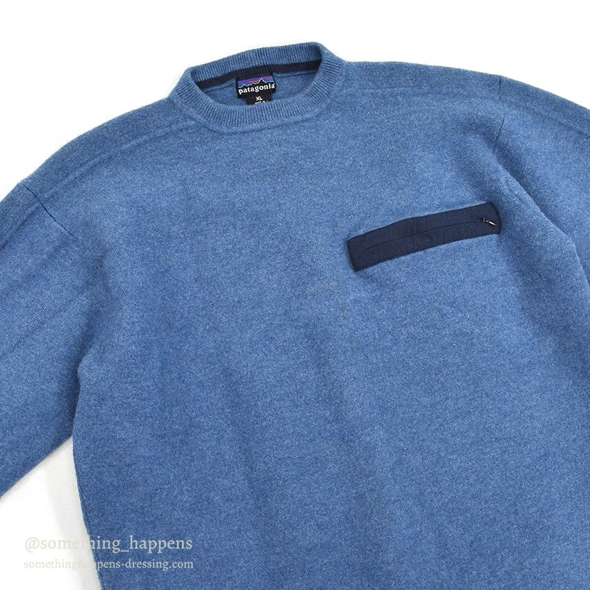 PATAGONIA LIGHT BLUE WOOL CREW SWEATER  ... XL