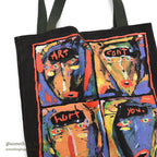 1990's FRED BABB ART CAN'T HURT YOU. CANVAS TOTE BAG ...