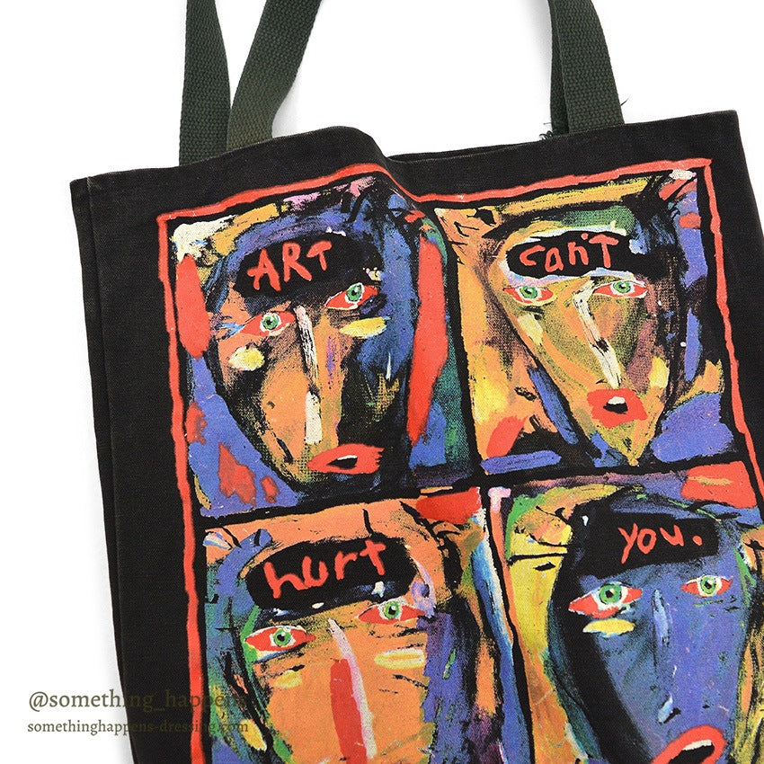 1990's FRED BABB ART CAN'T HURT YOU. CANVAS TOTE BAG ...