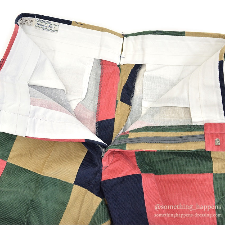 1970's~ DEADSTOCK KENSINGTON ROW PATCHWORK CORDUROY PANTS... W34