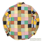 1970's SING & SMILE INDIA MADRAS CRAZY PATCHWORK SHIRT ... L