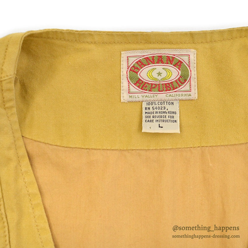 1980's BANANA REPUBLIC PHOTO JOURNALIST VEST MUSTARD ... L