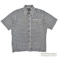 1970's CAMPUS BLACK GINGHAM CHECK S/S SHIRT ... L