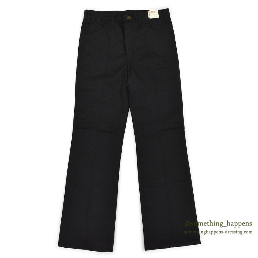 1970's~ DEADSTOCK CHALLENGER BY Kmart BLACK BOOT CUT TWILL PANTS... W32/L32