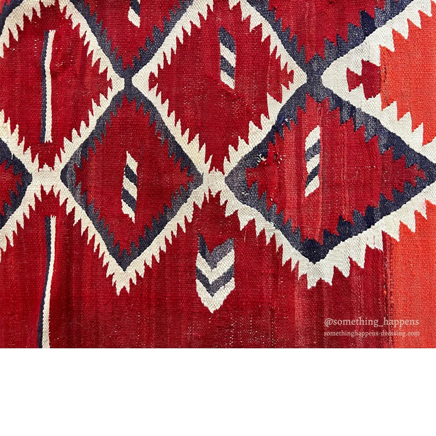 ANTIQUE NAVAJO RUG RED/ORANGE LARGE SIZE ... 165cm/115cm
