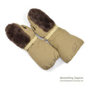 1970's~ EDDIE BAUER FUR SHEARLING DOWN MITTENS...S