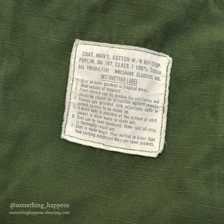 1960's USARMY JUNGLE FATIGUE JACKET / MACSHORE CLASSICS, INC. ... MS