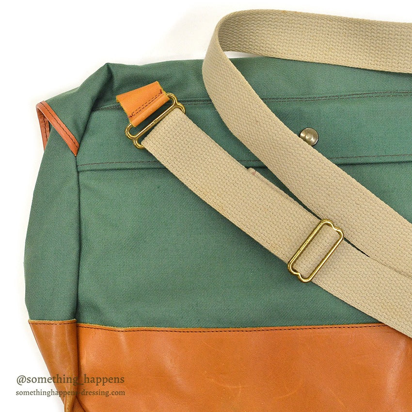 1960's DEADSTOCK LLBEAN HEAVY DUTY HAVERSACK / GREEN...