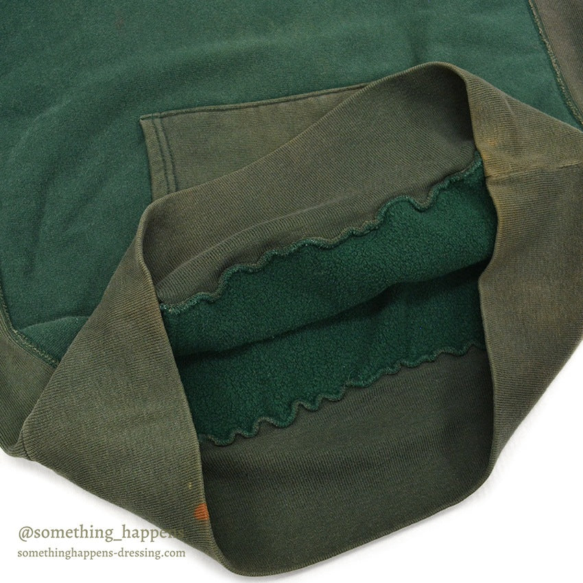 1990's CHAMPION BLANK REVERSE WEAVE SWEAT PARKA / GREEN TWO-TONE ... XL