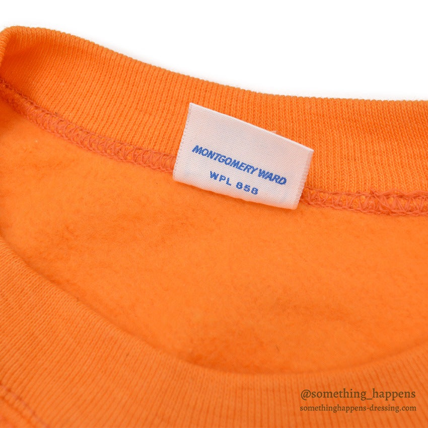 1960's DEADSTOCK BRENT ORANGE FREEDOM SLEEVE SWEAT SHIRT ... L