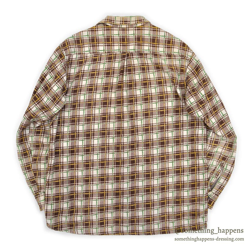1950's OLD COTTON PRINT FLANNEL SHIRT...