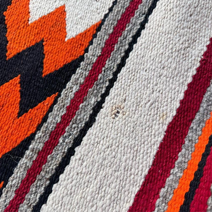c.1940's NAVAJO RUG UNUSUAL ZIGZAG AND STRIPED PATTERN ... 153cm/82cm