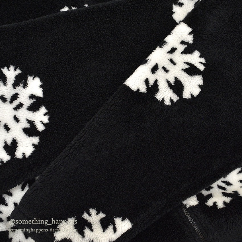 BLACK MOUNTAIN SNOW FLAKE PATTERN FLEECE JACKET...L