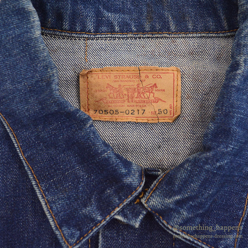 1960s LEVI'S 70505-0217 BIG-E DENIM JACKET / Transition Period ... 50