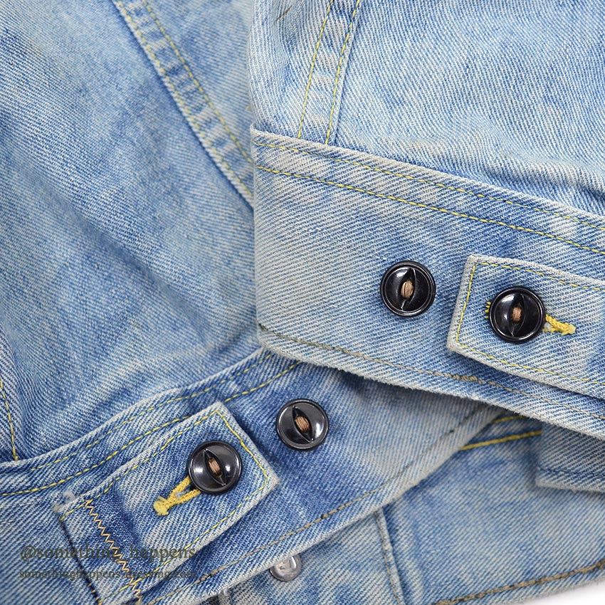 1970's Lee 101-J DENIM JACKET / BLEACHED... 46