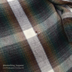 1960's TOWNCRAFT GREEN OMBRE PLAID RAYON SHIRT...L