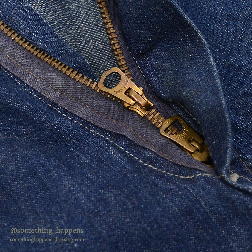 1940's UNKNOWN DENIM COVERALLS / DARK ...