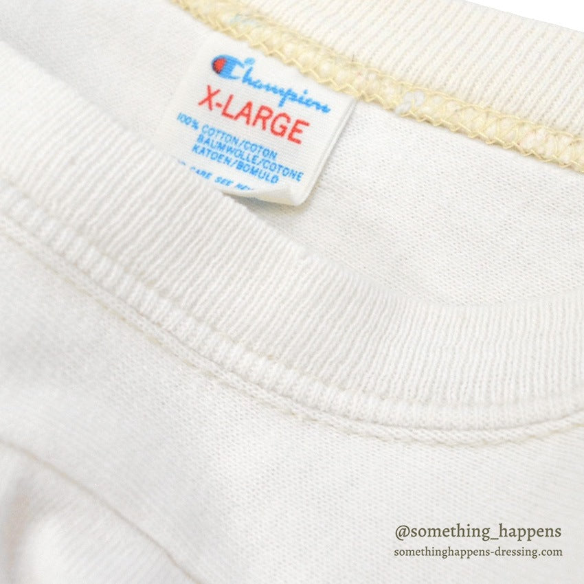 1980's CHAMPION FOOTBALL SHIRT / WHITE...XL