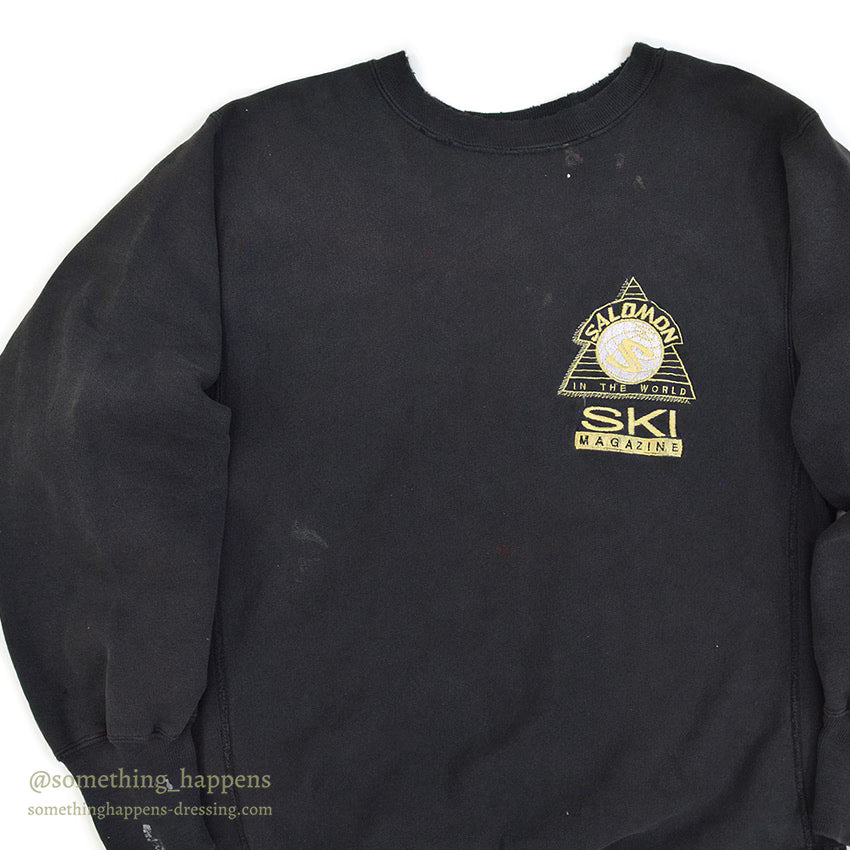 1990's CHAMPION SALOMON REVERSE WEAVE SWEAT SHIRT / BLACK ... L