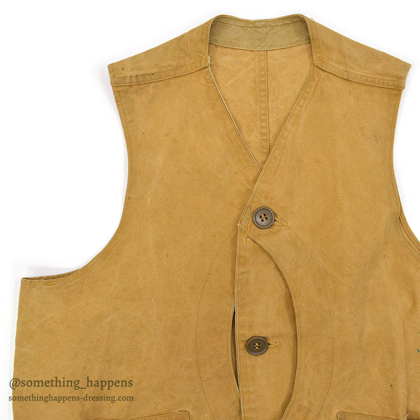 1950's BLUE BILL HUNTING VEST / HALF MOON POCKET...