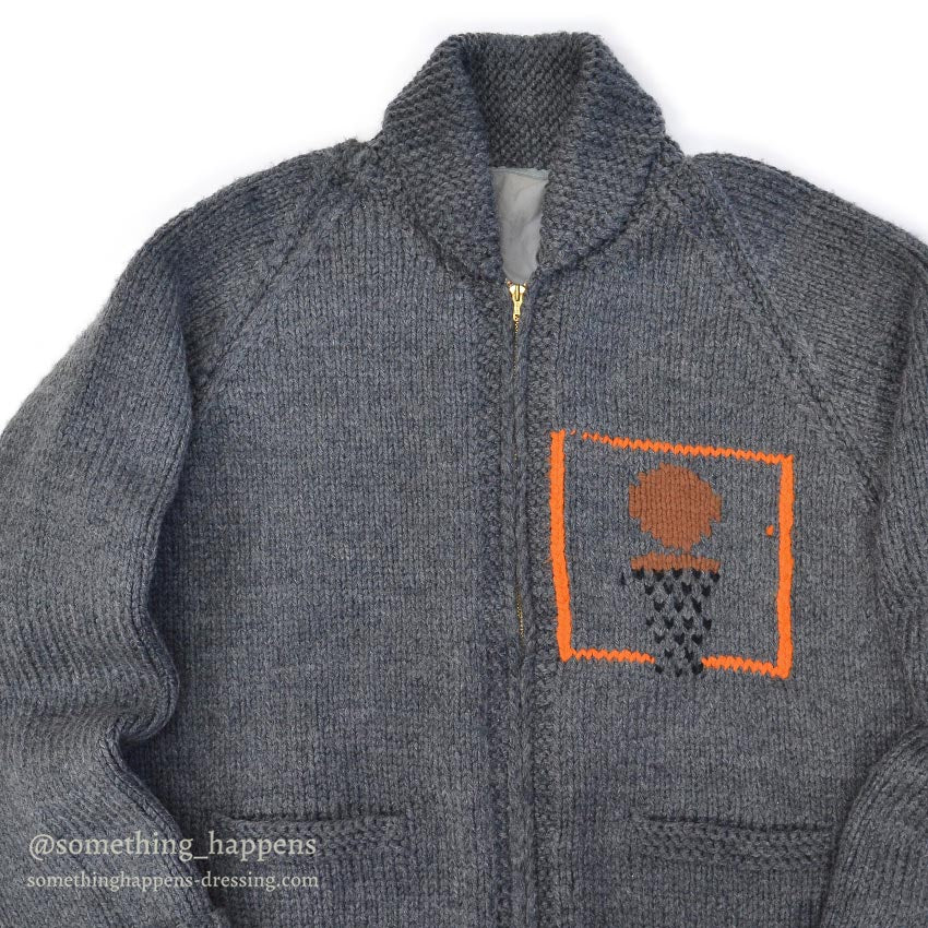 1960's BASKETBALL COWICHAN SWEATER...
