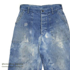 1940's U.S.NAVY BLEACHED DENIM TROUSERS / METAL BUTTON ... Fits W30