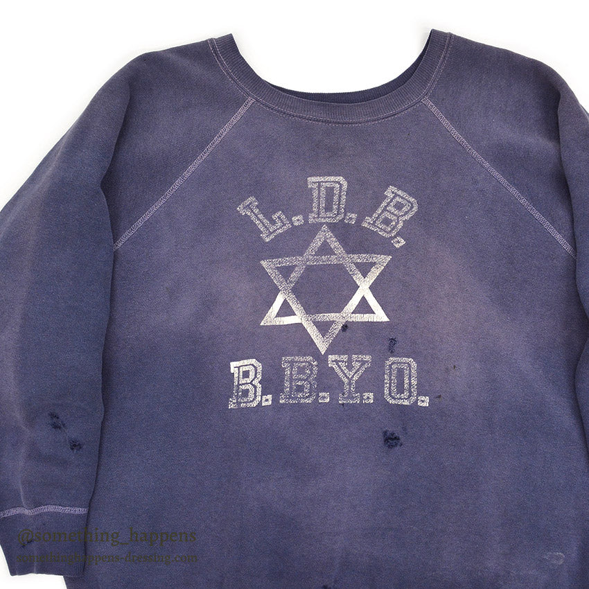 1960's CHAMPION NAVY FADED SWEAT SHIRT ... Fits XL