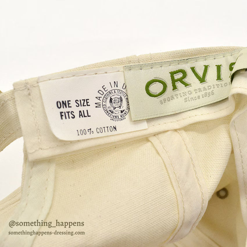 1990's ORVIS CANVAS / LEATHER LONG BILL FISHING CAP / NO LOGO...