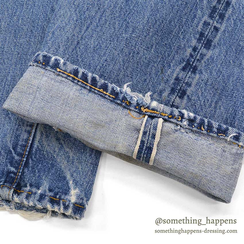 1960's LEVI'S 501 BIGE PATCHWORK / PERSONALIZED REPAIR ... W37/L29