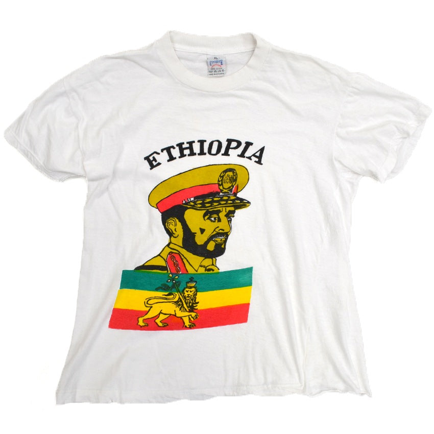 ~90's Ethiopia Souvenir Discharge Print T-Shirt... XL