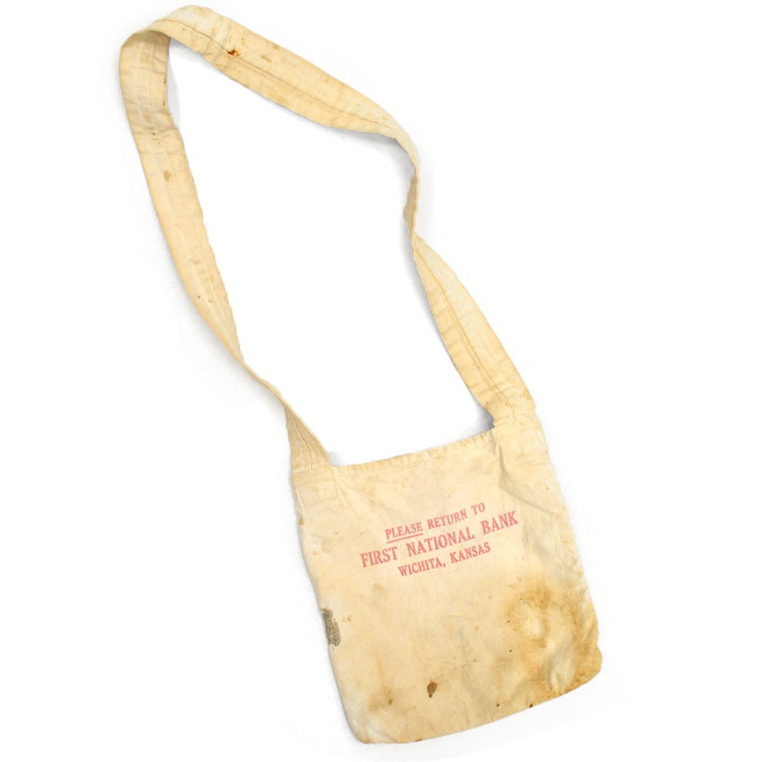 40s-era FIRST NATIONAL BANK Money Shoulder Bag - Rare...