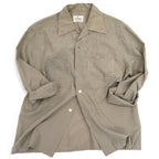 50's SUN FASHIONS sportswear シアサッカー ギンガムチェックシャツ 茶... M