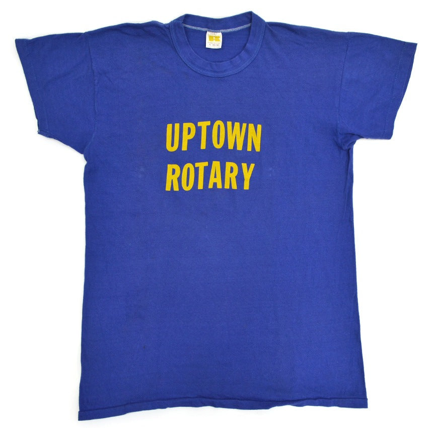 70's Russell Gold Tag 'UPTOWN ROTARY' T-shirt... XL