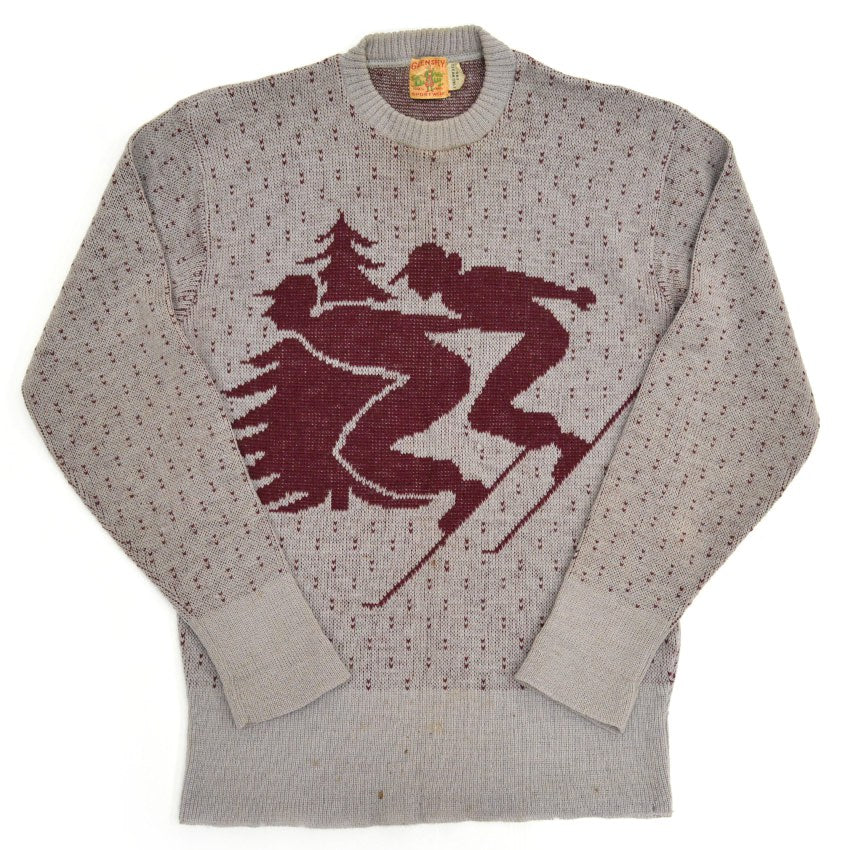 40's~ GLENSPEY SPORTWEAR 'Skiers' Jacquard knit...