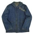 1940s US Navy Shawl Collar Denim Jacket, Dark Navy, Multiple Stencils...