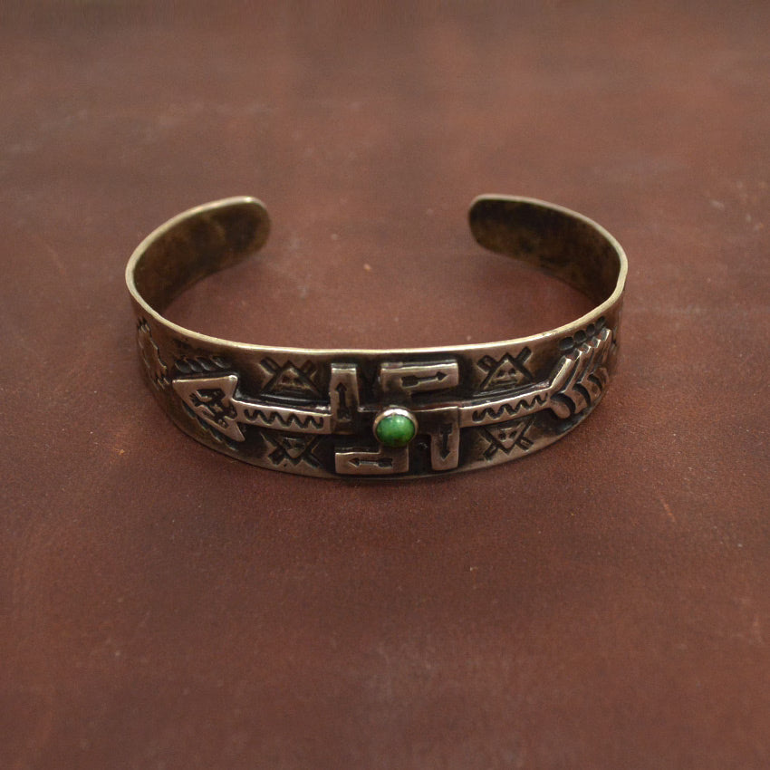 1930's~ Navajo Swastika with Turquoise Silver Bangle...