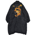 ~70's China Gown embroidery silk black...
